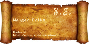 Wanger Erika névjegykártya